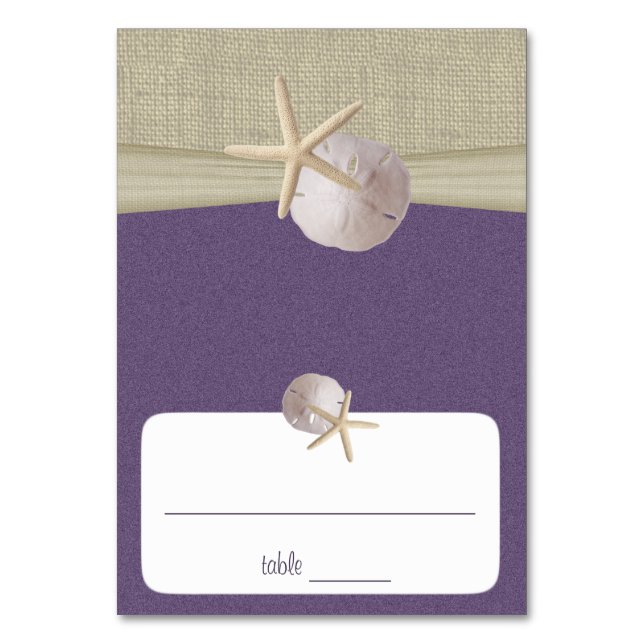 Beach Amore' Purple Seating Card (Front)