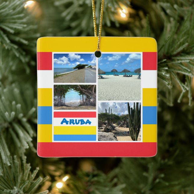 Beach and Desert Aruba  Ceramic Ornament (Tree)