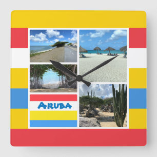 Beach and Desert Aruba Square Wall Clock