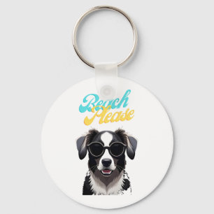 Beach and Dogs Key Ring
