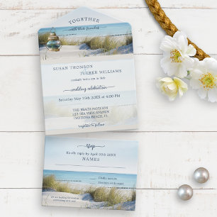 Beach and Dunes All in One Wedding Invitation