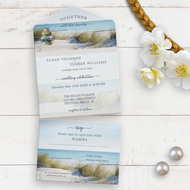 Beach and Dunes All in One Wedding Invitation (Creator Uploaded)