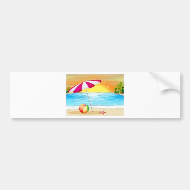Beach and ocean bumper sticker (Front)