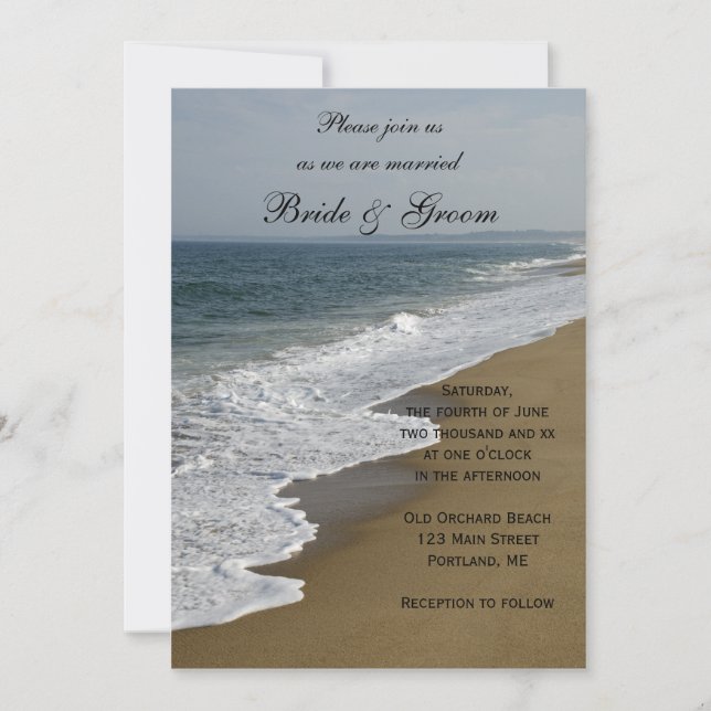 Beach and Ocean Coastal Wedding Invitation (Front)