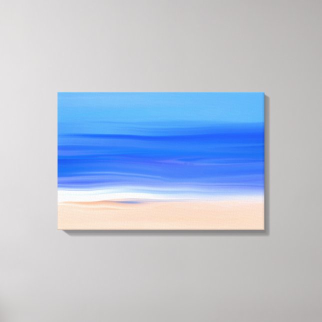 Beach and Ocean Oil Painting Canvas Print (Front)