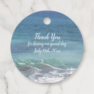 Beach and Ocean Thank You Favor Tags