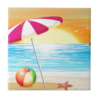 Beach and ocean tile