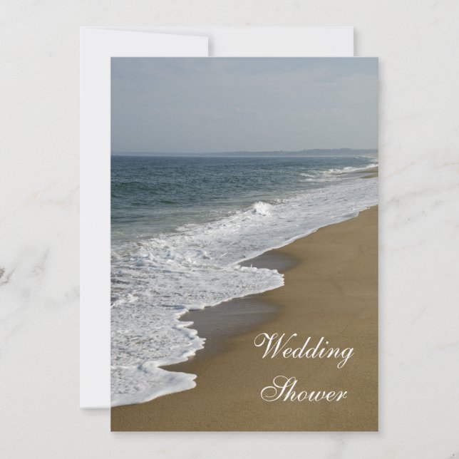 Beach and Ocean Waves Wedding Shower Invitation (Front)