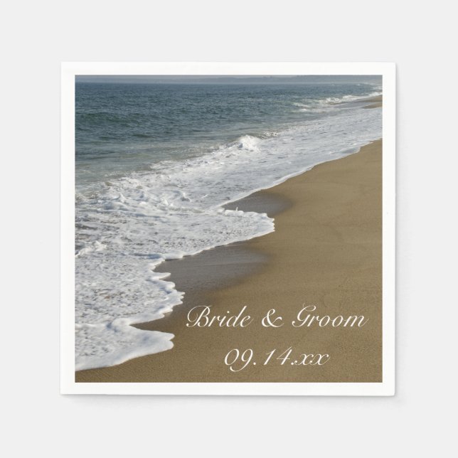 Beach and Ocean Wedding Napkin (Front)