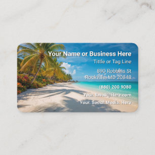 Beach and Palm Trees Tropical Business Card