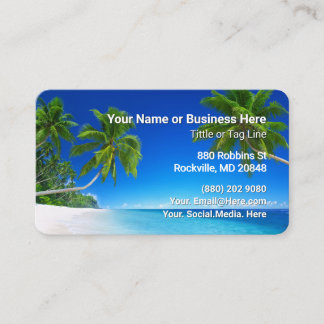 Beach and Palm Trees Tropical Business Card