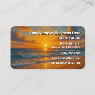 Beach and Palm Trees Tropical Business Card