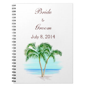 Beach And Palm Trees Wedding Guest Book