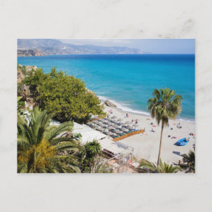 Beach and Sea in Nerja Postcard