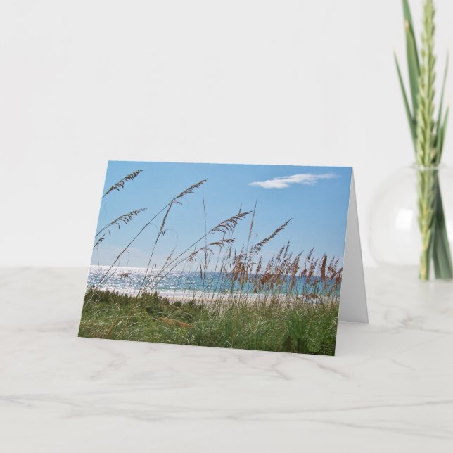 Beach and Sea Oats Greeting Card (Front)