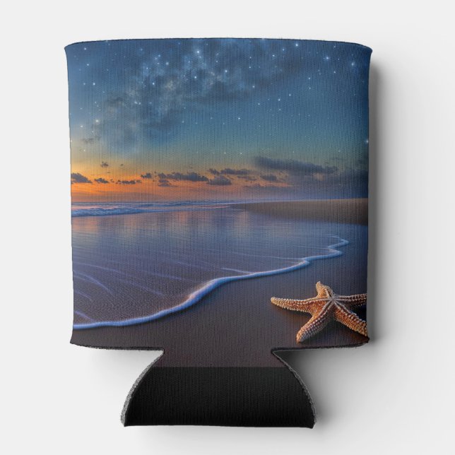 Beach and Starfish  Can Cooler (Back)