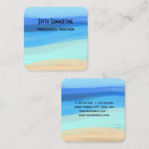 Beach and summer feelings square business card