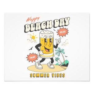 Beach and Surf Retro Mascot -1 Photo Print