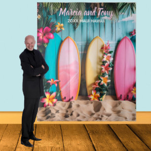 Beach and Surfboards Hanging Tapestry Backdrop