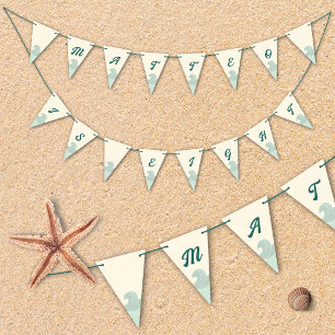 Beach and Wave Bunting Flags for Kids Birthday