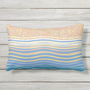 Beach and waves seaside Hamptons decor Lumbar Cushion