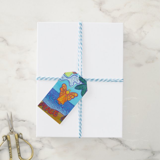 Beach Angel Holiday Custom Gift Tag Cards (With Twine)