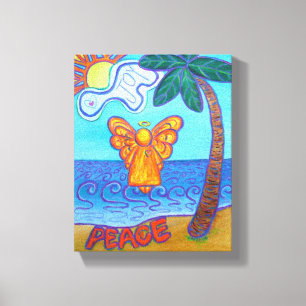 Beach Angel Painting Wrapped Canvas Art