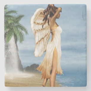 Beach Angel Stone Coaster