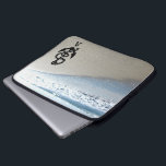 Beach Antique Anchor Personalised Laptop Sleeve<br><div class="desc">An old-fasioned anchor graphic with a rope entwining it from an antique type book placed on a photograph of morning beach with customisable recipient's initial. A beautiful design for all who love the ocean.</div>