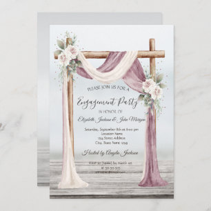 Beach Arbor Engagement Invitation