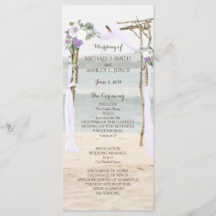 Beach Arbor Lavender Wedding Program Programme