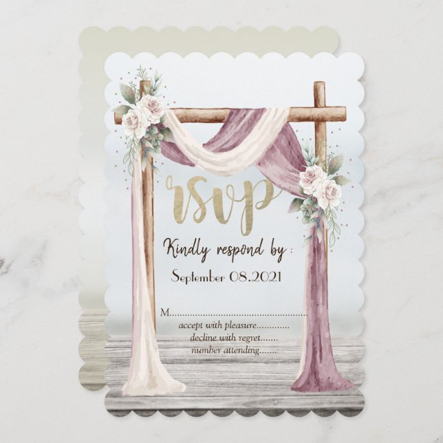 Beach Arbor RSVP Invitation (Front/Back)