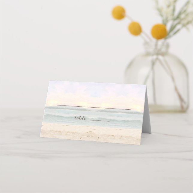 Beach Arbor Wedding Place / Escort Cards (Front)