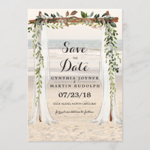 Beach Arbor Wedding Save the Date Invitation