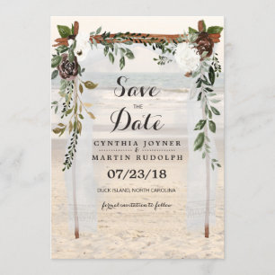 Beach Arbor Wedding Save the Date Invitation
