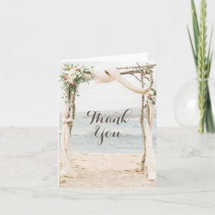 Beach Arbor Wedding Thank You Card
