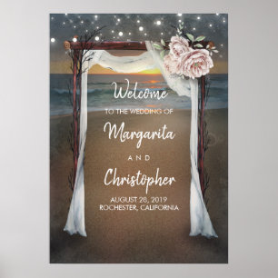 Beach Arbor Wedding Welcome Sign