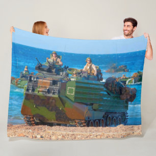 BEACH ARMOR - Assault Amphibious Vehicle Fleece Blanket