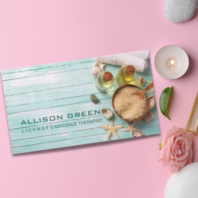 Beach Aromatherapy Massage therapist SPA Salon Business Card (Beach Aromatherapy Massage therapist SPA Salon Business Card)