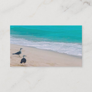 beach art business card template