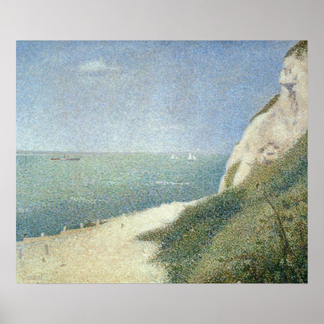 Beach at Bas Butin, Honfleur, 1886 Poster (Front)