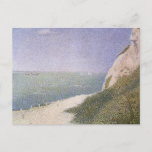 Beach at Honfleur by Georges Seurat, Vintage Art Postcard