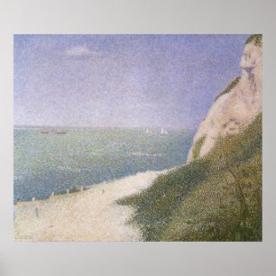 Beach at Honfleur by Georges Seurat, Vintage Art Poster