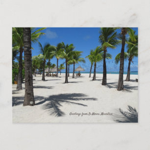 Beach at Le Morne, Mauritius custom. Postcard