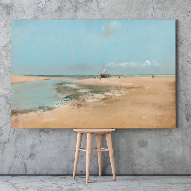 Beach at Low Tide (Mouth of the River 1869) Edgar  Poster ("The Tranquil Beauty of Edgar Degas's River Mouth at Low Tide: A High-Resolution Journey")