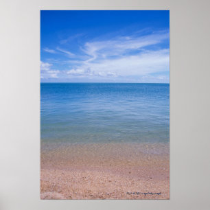 Beach at low tide poster