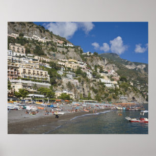 Beach at Positano, Campania, Italy Poster