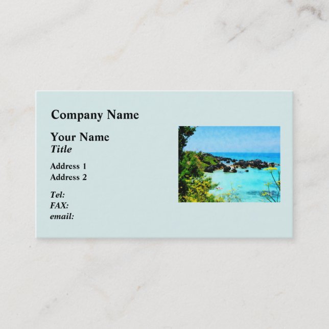 Beach at St. George Bermuda Business Card (Front)