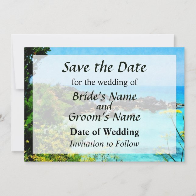 Beach at St. George Bermuda Save the Date (Front)