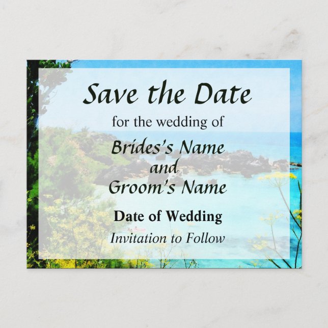 Beach at St. George Bermuda Save the Date Announcement Postcard (Front)